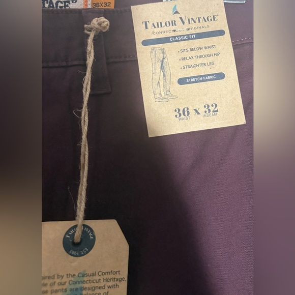 Tailor Vintage Raspberry Fudge Chinos size 36 X 32 - Picture 3 of 4